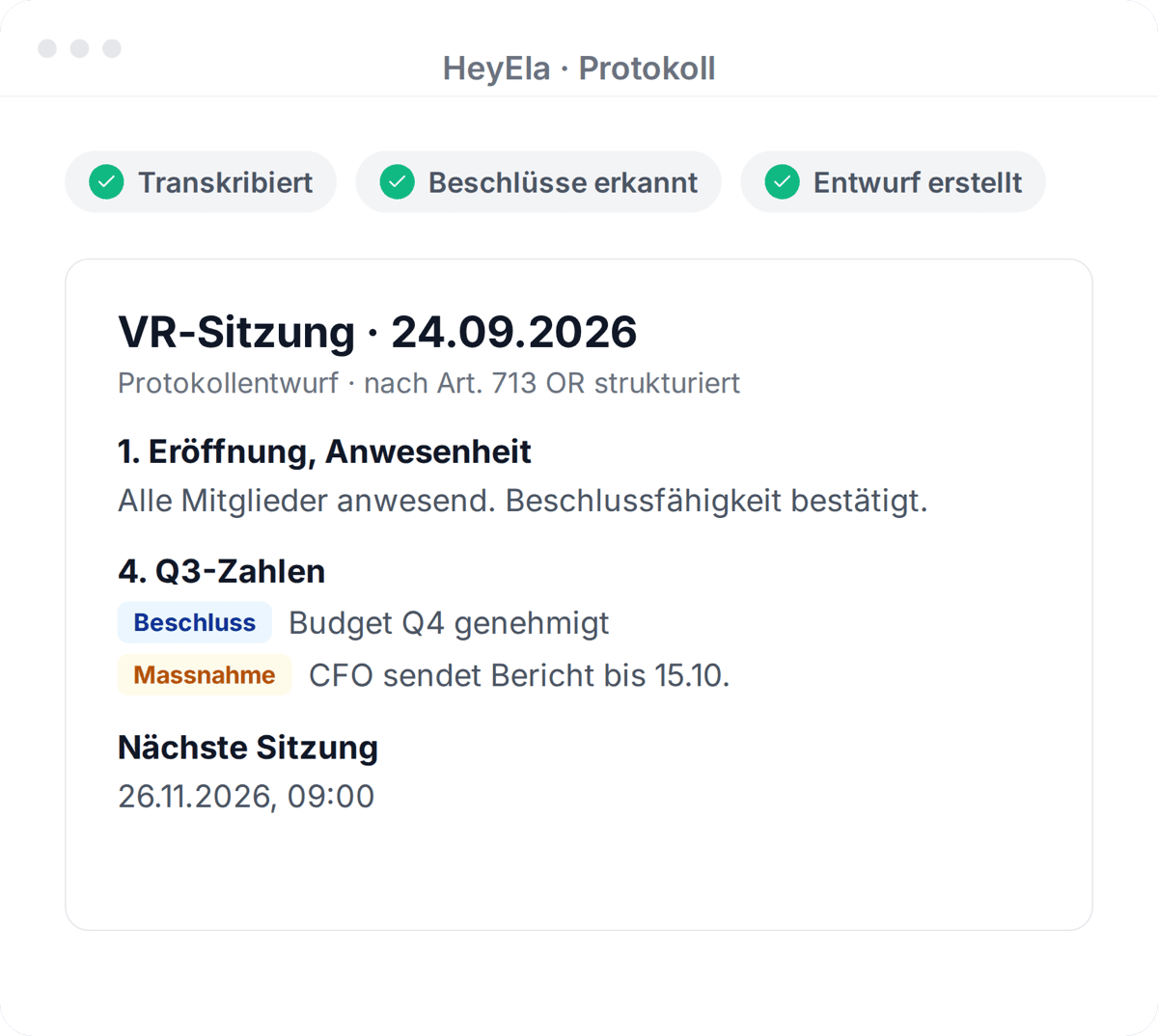 GL-Sitzungen mit eigenem Sitzungstyp
