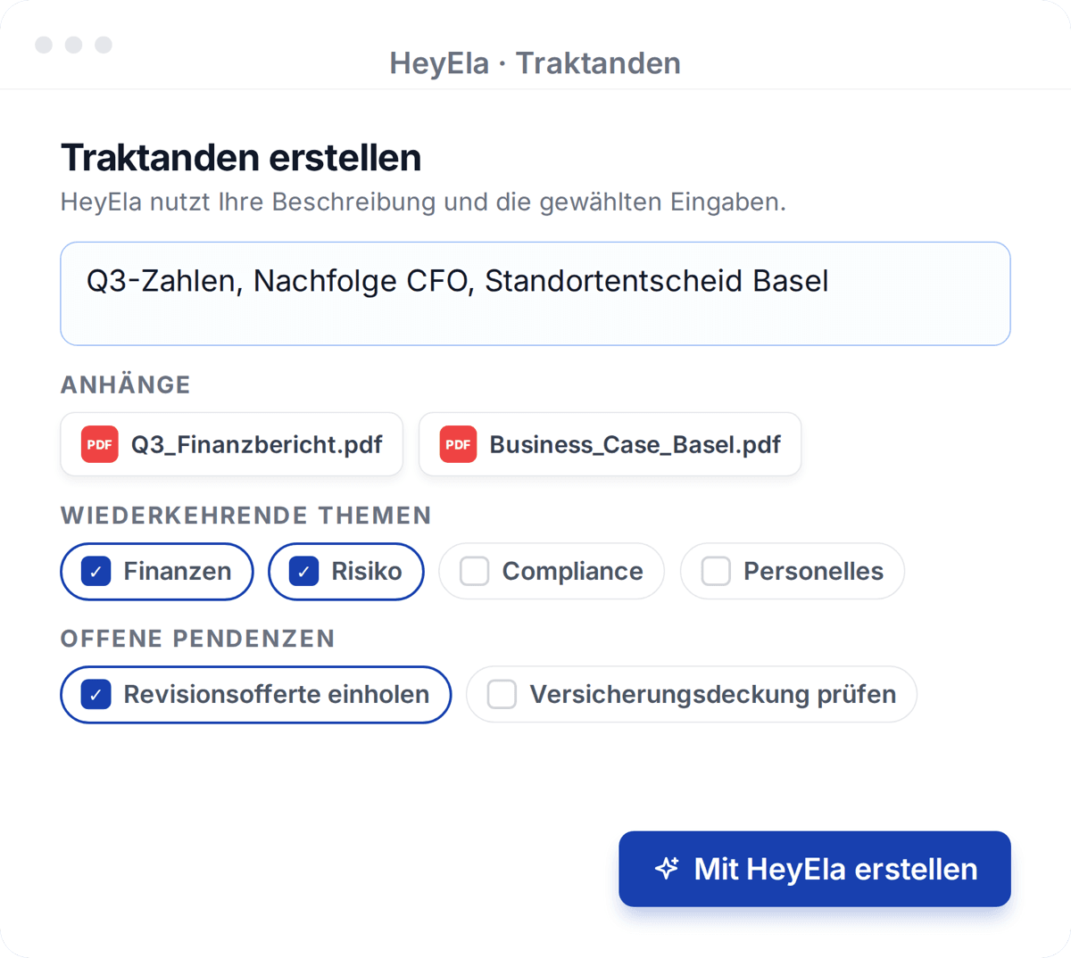 Traktanden mit KI